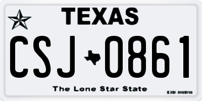TX license plate CSJ0861