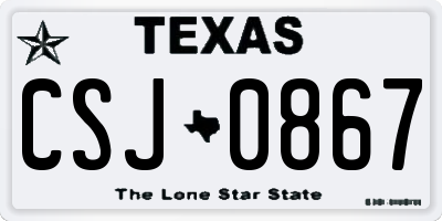 TX license plate CSJ0867