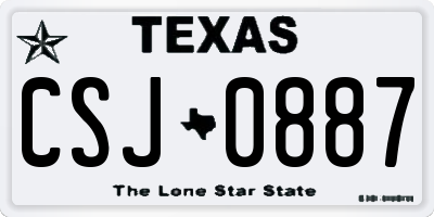 TX license plate CSJ0887