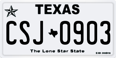 TX license plate CSJ0903