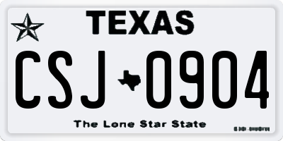 TX license plate CSJ0904