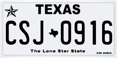 TX license plate CSJ0916