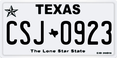 TX license plate CSJ0923