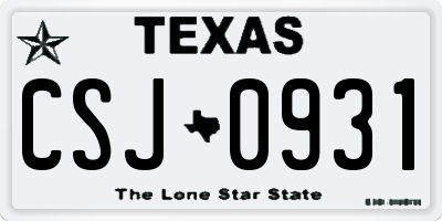 TX license plate CSJ0931