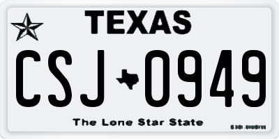 TX license plate CSJ0949