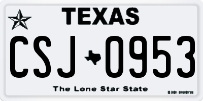 TX license plate CSJ0953