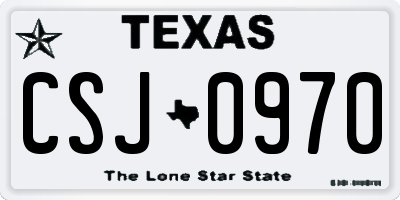 TX license plate CSJ0970