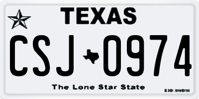 TX license plate CSJ0974