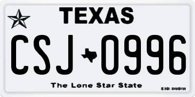 TX license plate CSJ0996