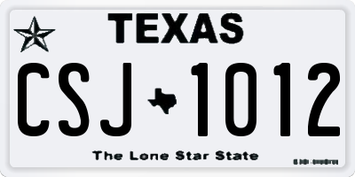 TX license plate CSJ1012
