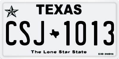 TX license plate CSJ1013