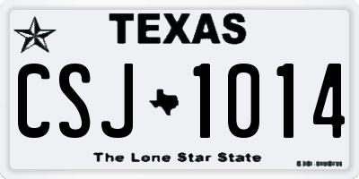 TX license plate CSJ1014
