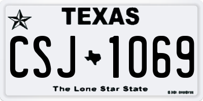 TX license plate CSJ1069