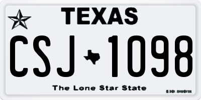 TX license plate CSJ1098