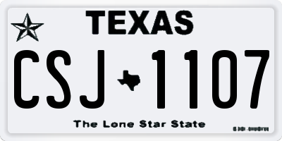 TX license plate CSJ1107