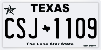 TX license plate CSJ1109