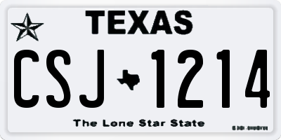 TX license plate CSJ1214