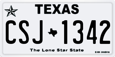 TX license plate CSJ1342