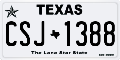 TX license plate CSJ1388