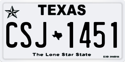 TX license plate CSJ1451