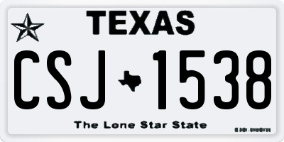 TX license plate CSJ1538