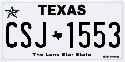 TX license plate CSJ1553