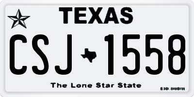 TX license plate CSJ1558