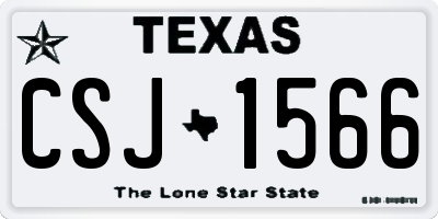 TX license plate CSJ1566