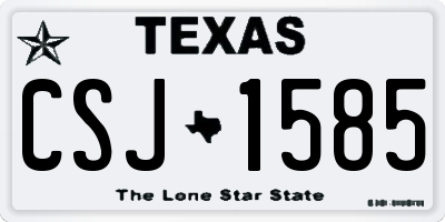 TX license plate CSJ1585
