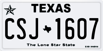 TX license plate CSJ1607