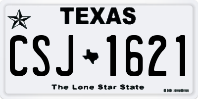 TX license plate CSJ1621