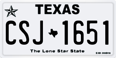 TX license plate CSJ1651