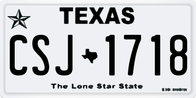 TX license plate CSJ1718