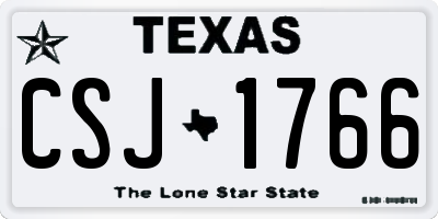 TX license plate CSJ1766