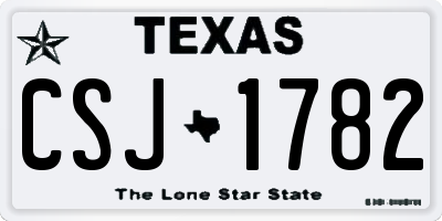 TX license plate CSJ1782