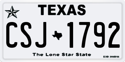 TX license plate CSJ1792