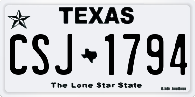 TX license plate CSJ1794