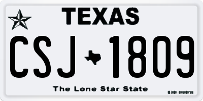 TX license plate CSJ1809