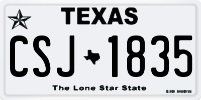 TX license plate CSJ1835