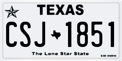 TX license plate CSJ1851
