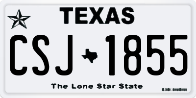 TX license plate CSJ1855