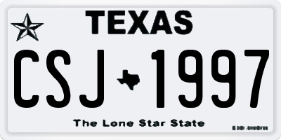 TX license plate CSJ1997