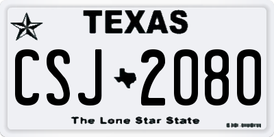 TX license plate CSJ2080