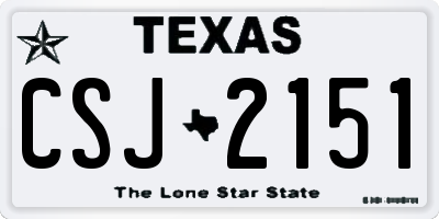 TX license plate CSJ2151