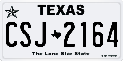 TX license plate CSJ2164