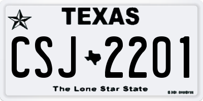 TX license plate CSJ2201