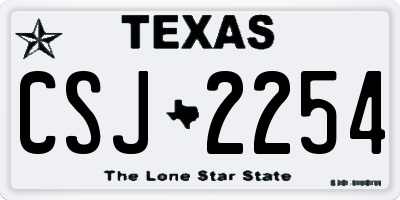 TX license plate CSJ2254