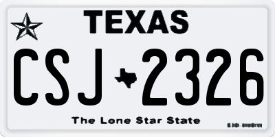 TX license plate CSJ2326