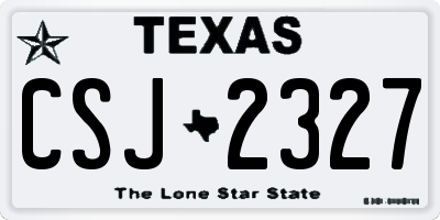 TX license plate CSJ2327
