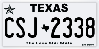 TX license plate CSJ2338